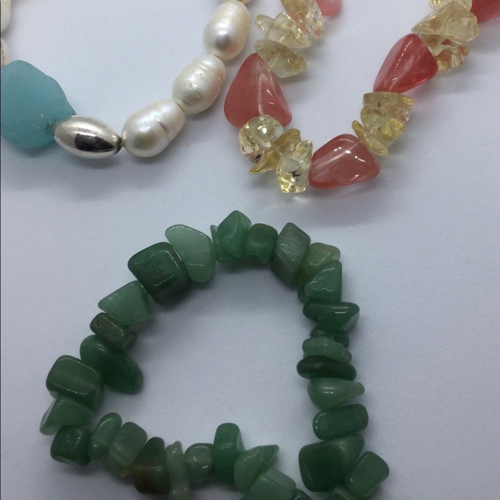 Lot of 3 gemstone handmade bracelets